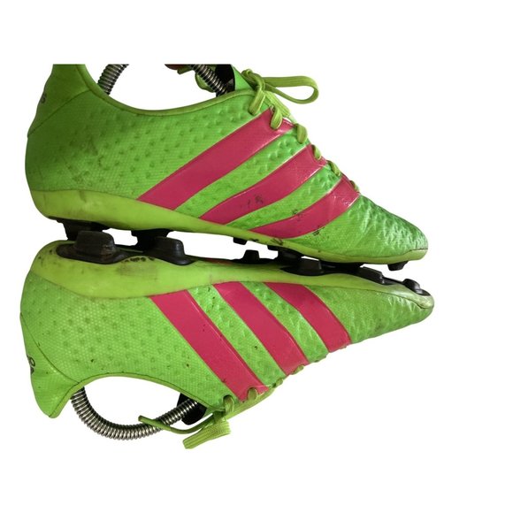 Adidas youth size 6 Green Pink Lightweight Design Soccer Cleats sneaker shoes - Picture 6 of 8